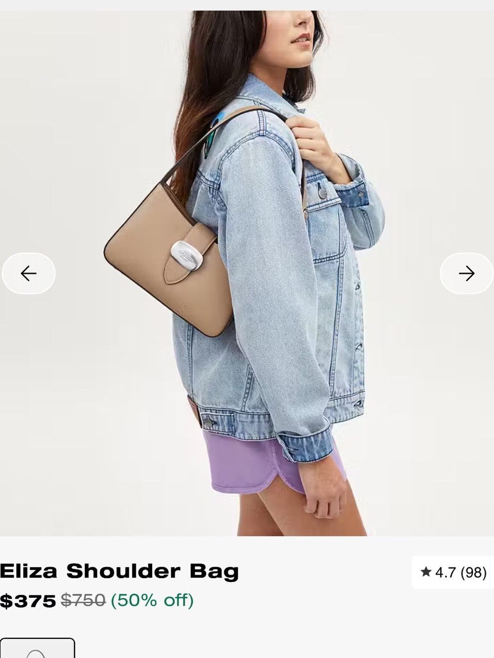 New Coach Eliza Shoulder Bag - Picture 7 of 8